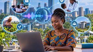Connected cloud and secure digital infrastructure representing transformation