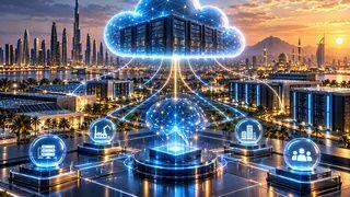 Cloud and AI infrastructure connected across a regional enterprise network